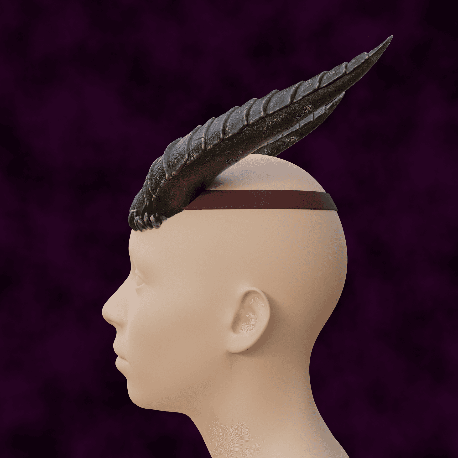 FANTASY BALEFUL SPIKES HORNS SET BALDURS GATE 3 3d model