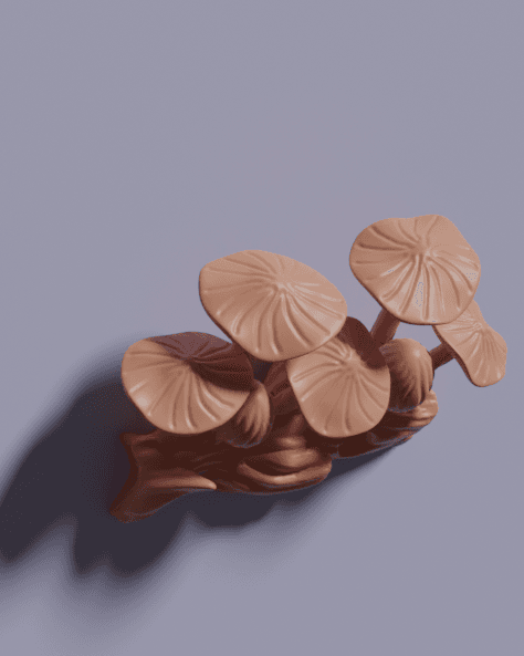 Mushrooms Wall Hanging, Decorative Statue, Wall Art, Wood Carving, Sculpture,  Fungi Wall Decor 3d model