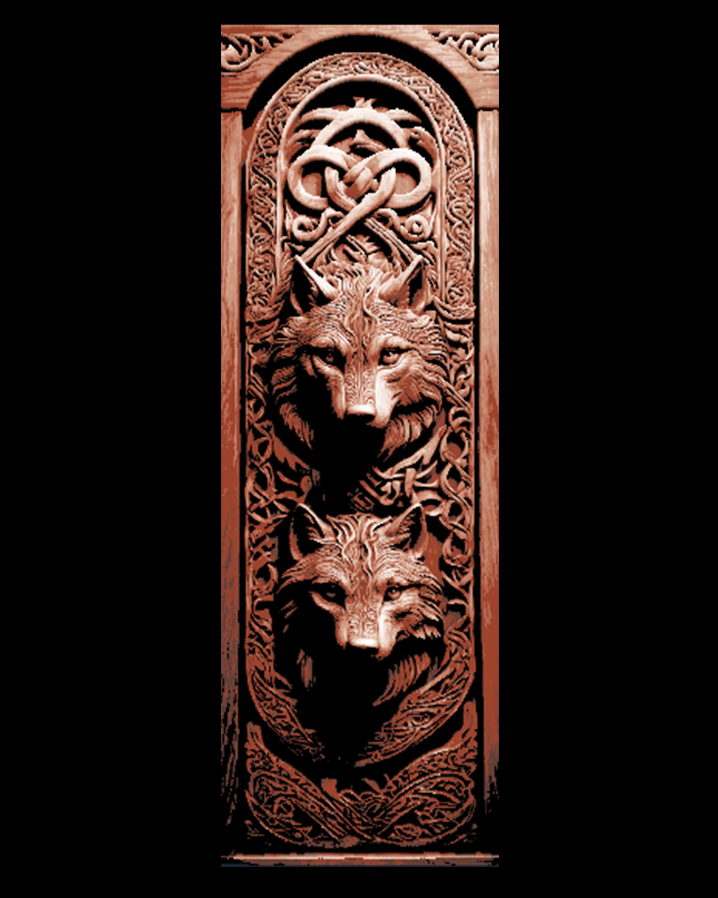 Celtic knot carvings celebrating the Mystical Wolf - Set of 3 Bookmarks 3d model