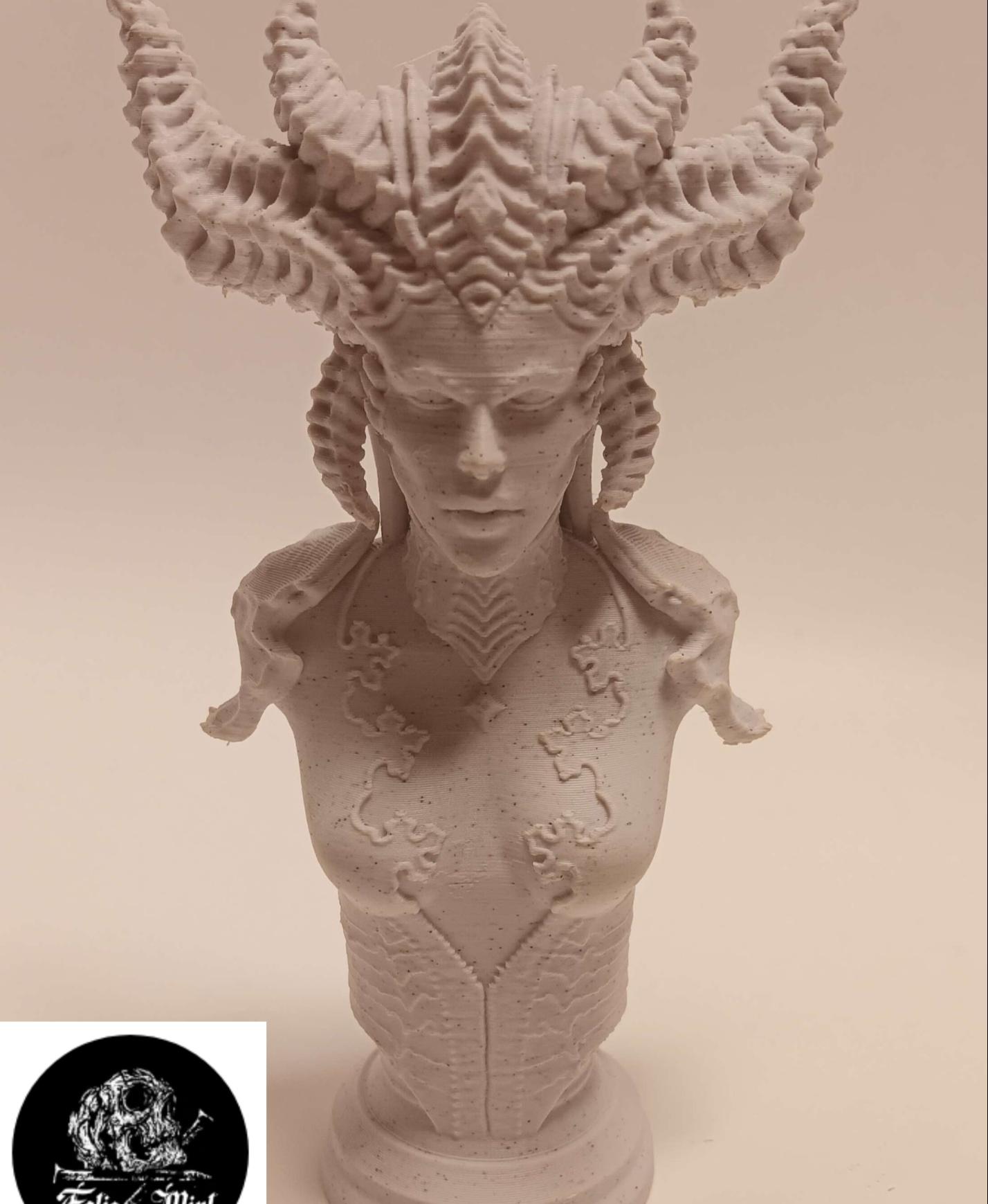Lilith Bust *Old Version* (Pre-Supported) - printed on polymaker marble white. - 3d model