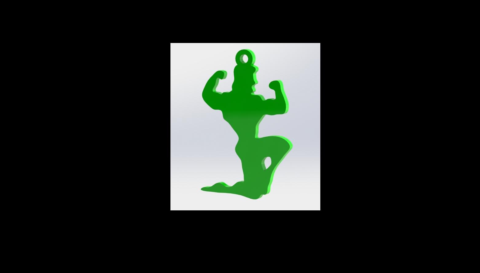 Bodybuilding gym keychain 3d model