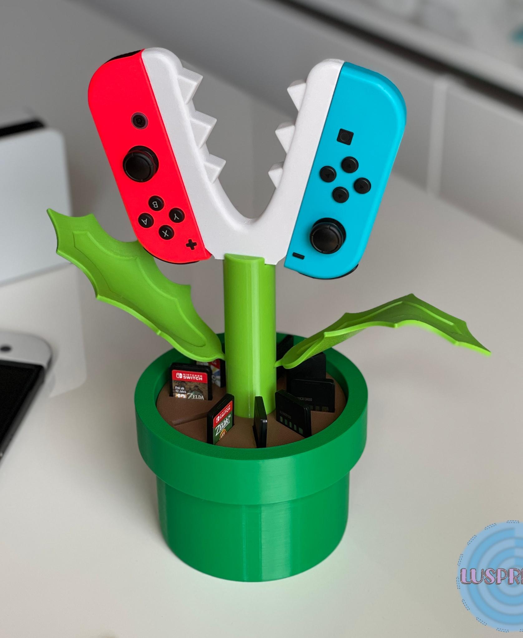 Piranha Plant JoyCon Grip | Cartridge Holder  3d model