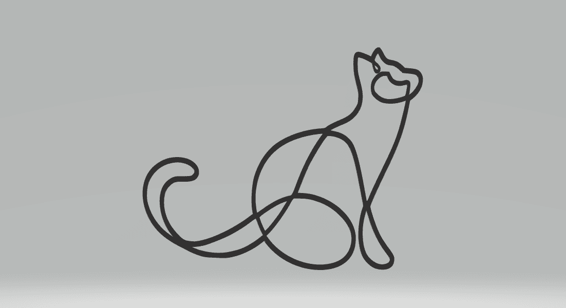 Cat Line Animal  2D Art Frame.stl 3d model