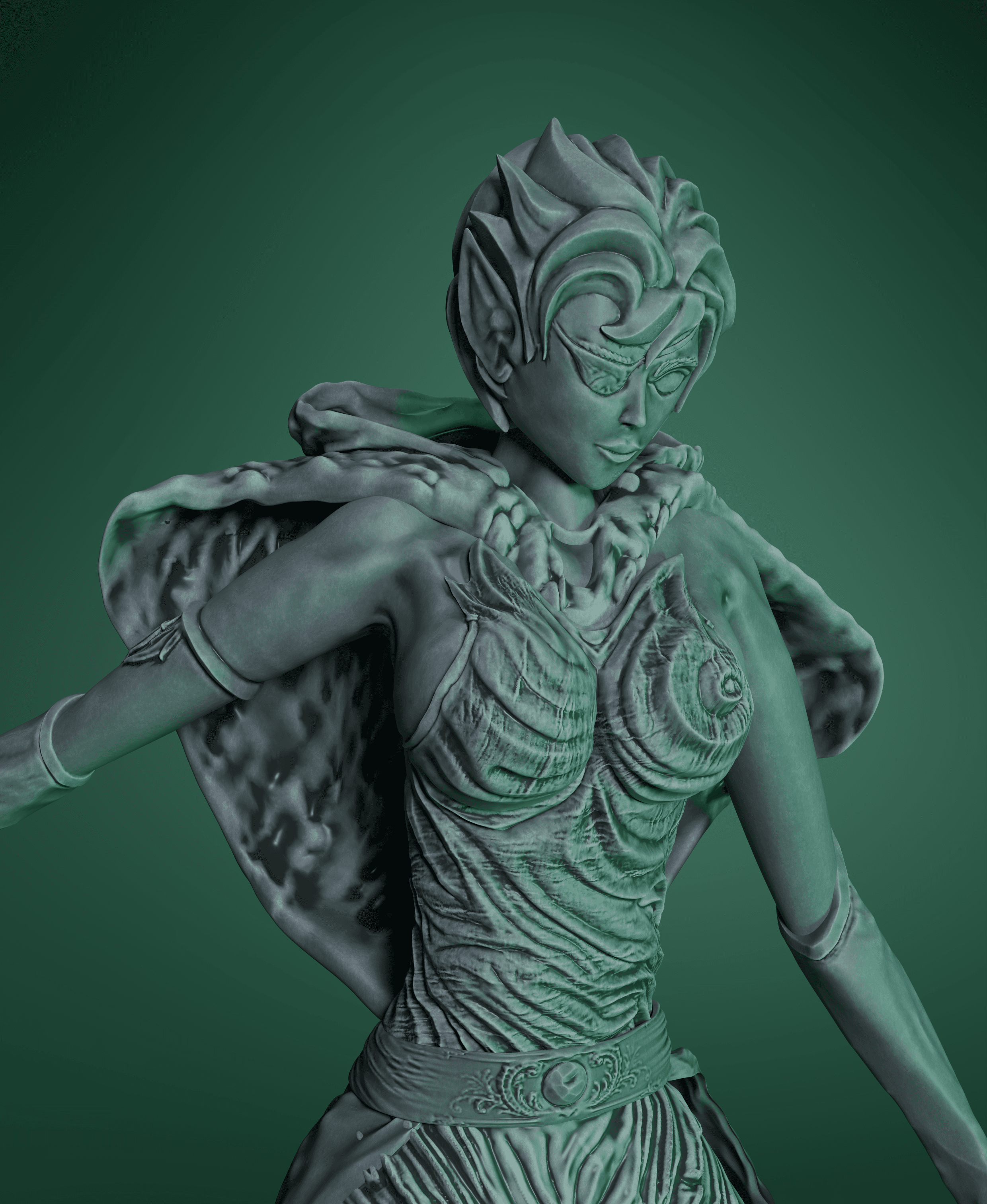 Freyalise, Llanowar's Fury – Legendary Elf Commander - Magic the gathering 3d model