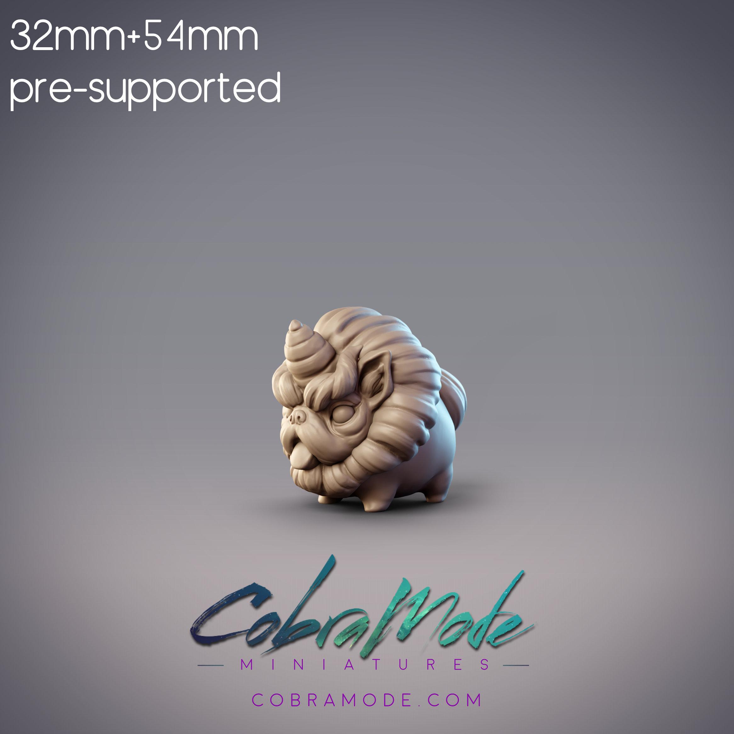 Throwback - Curly Tail Shishi (Pre-supported) 3d model