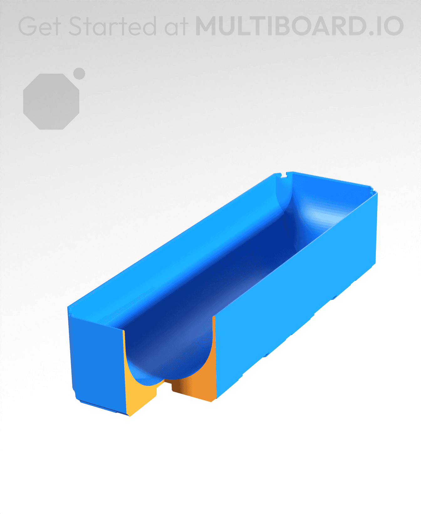 1x3x0.75 - Full Curved Bin - Multibin Insert 3d model