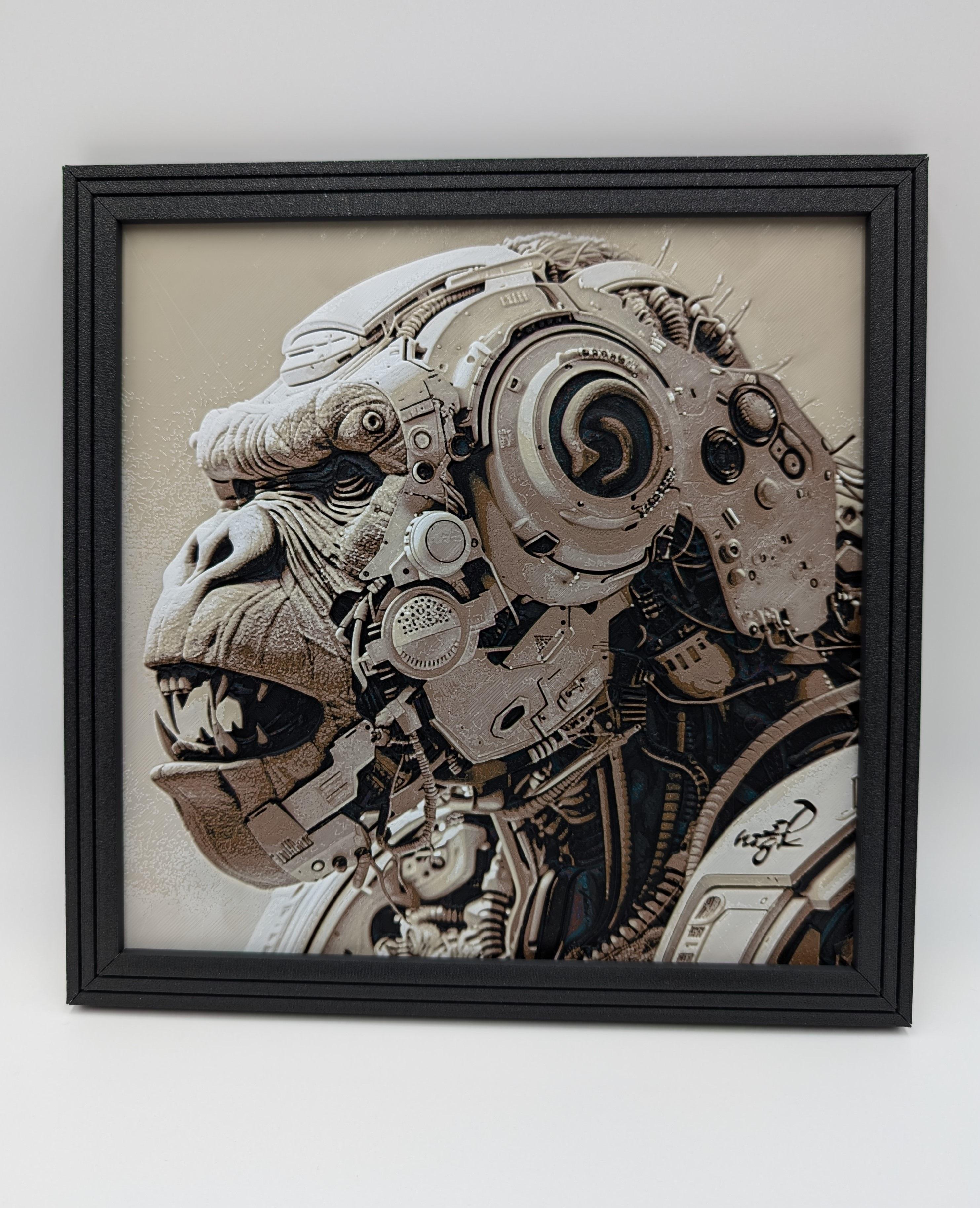 Gorilla Borg - Hueforge Print 3d model