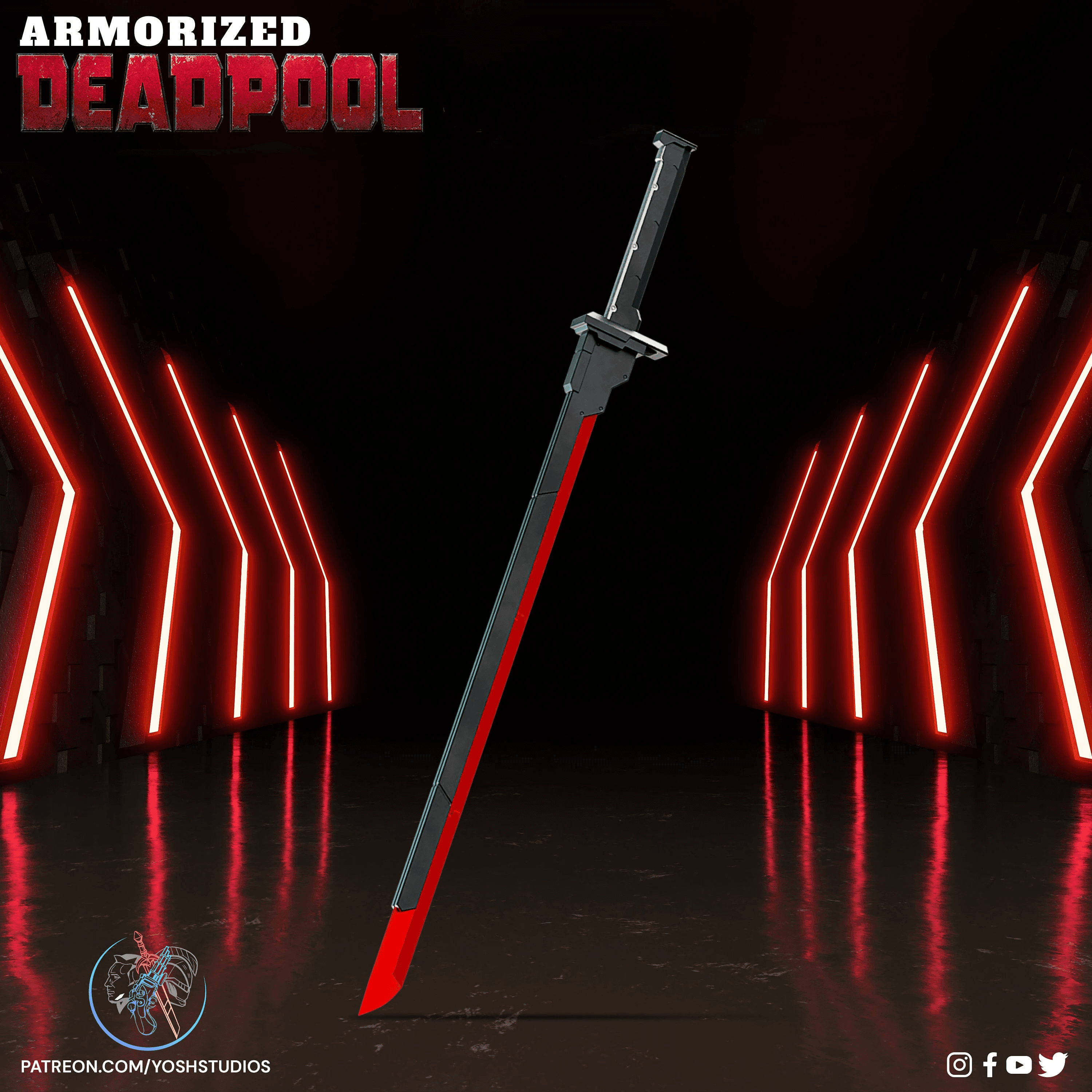 Armorized Deadpool Swords 3D Print File STL 3d model