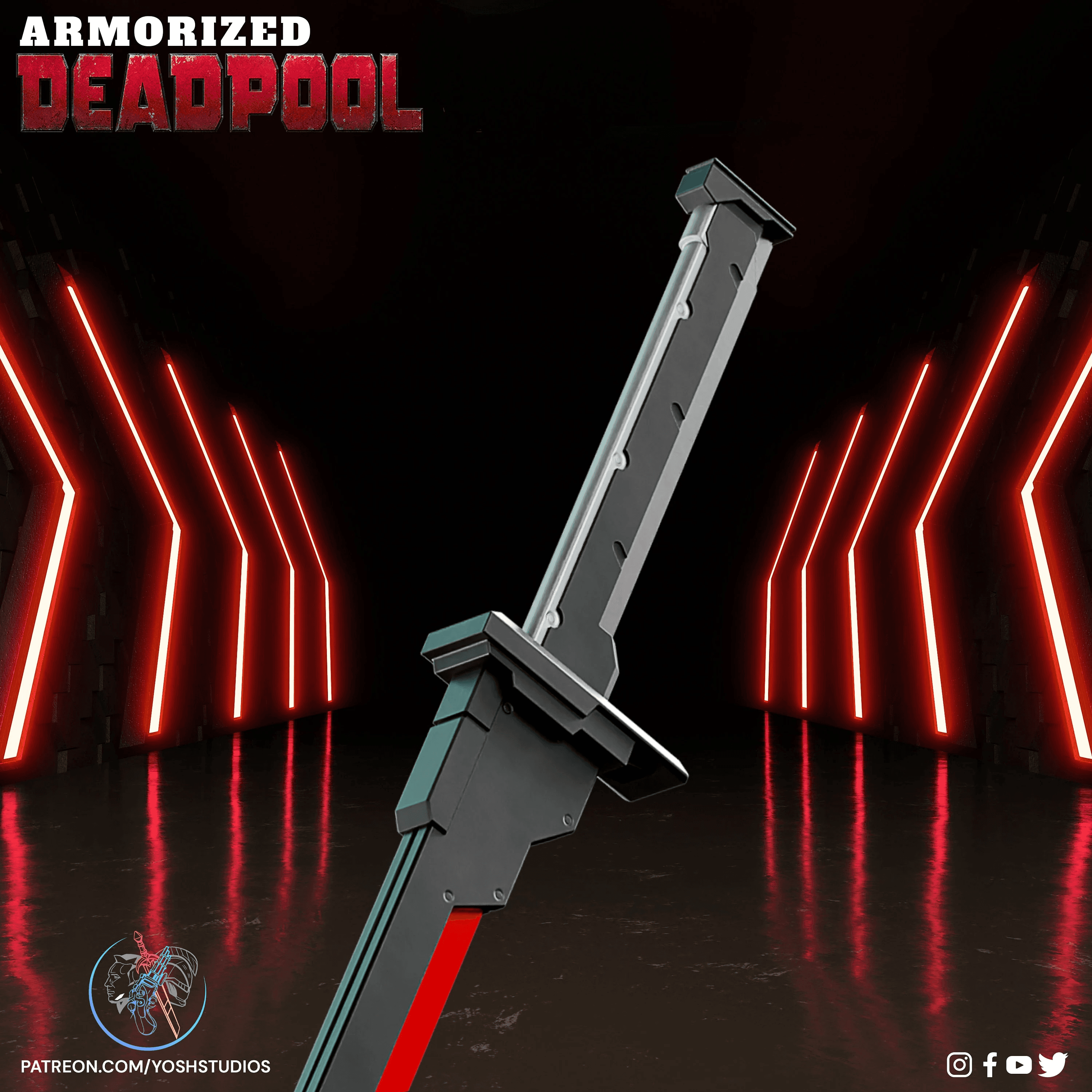 Armorized Deadpool Swords 3D Print File STL 3d model