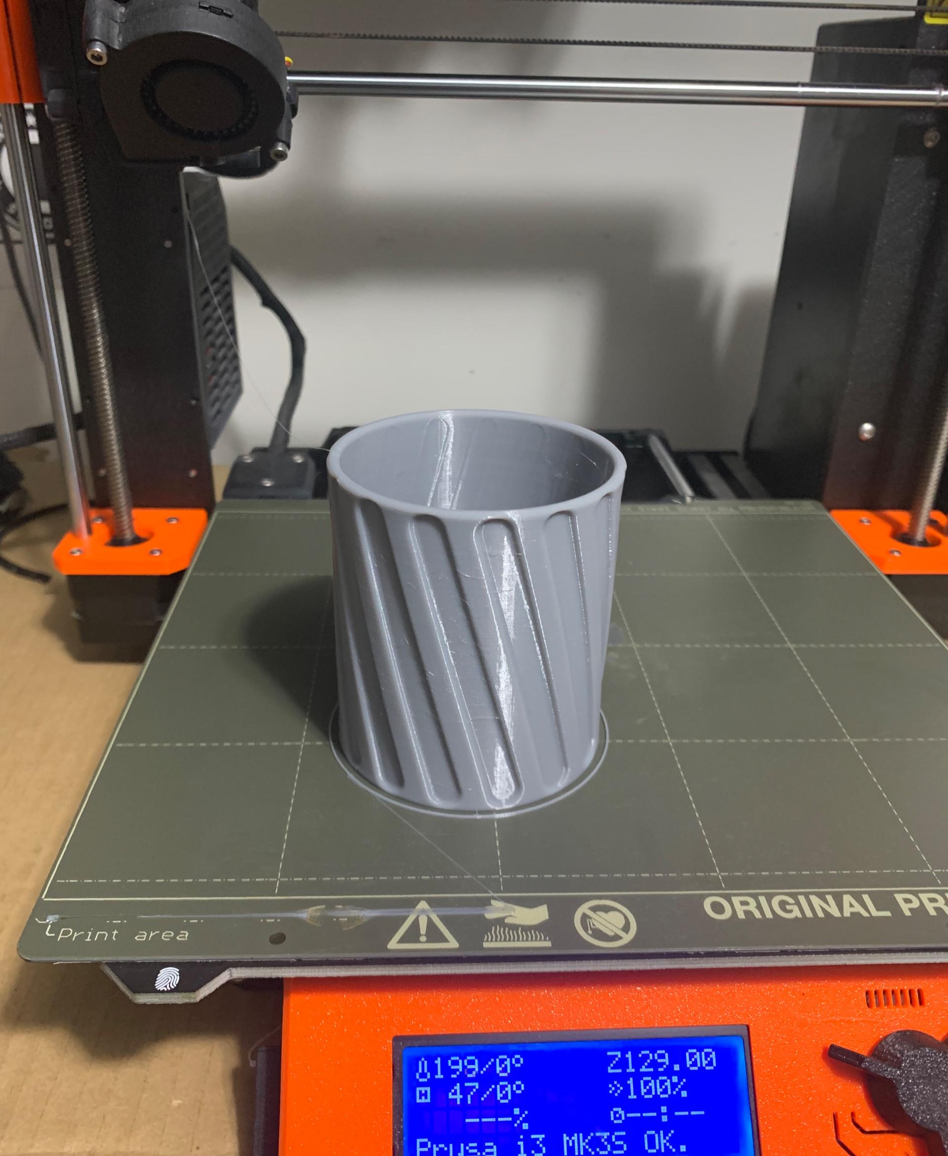 spiral slot Koozie (66mm) - this was printed in TPU which is flexible - 3d model