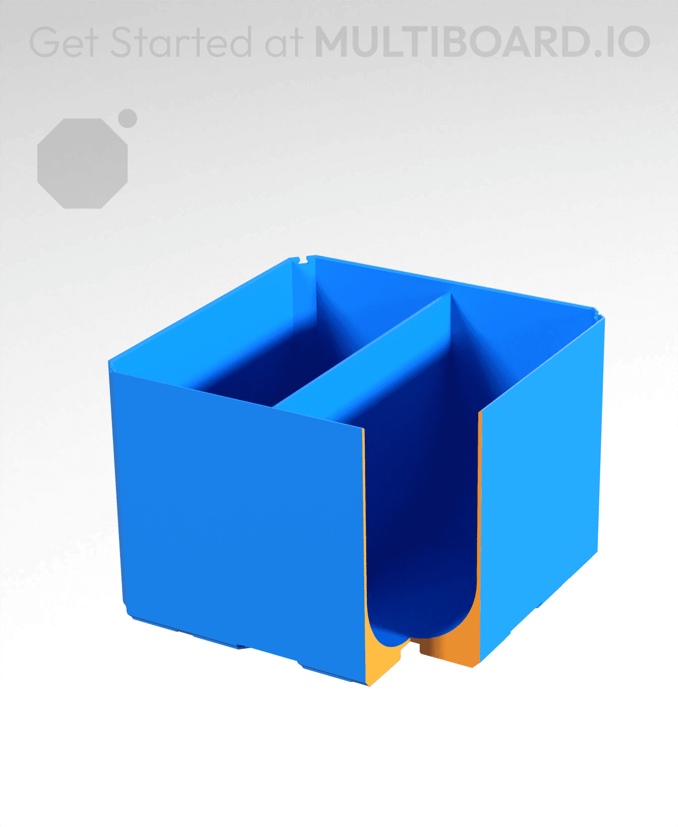 2x2x1.5 - Full Curved - Divided Bin - Multibin Insert 3d model