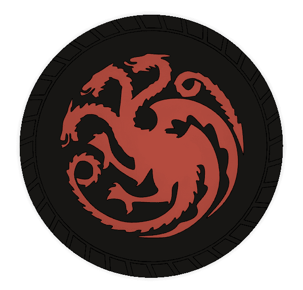 Game Of Thrones Set Of 6 Multicolor Coasters With Base 3d model