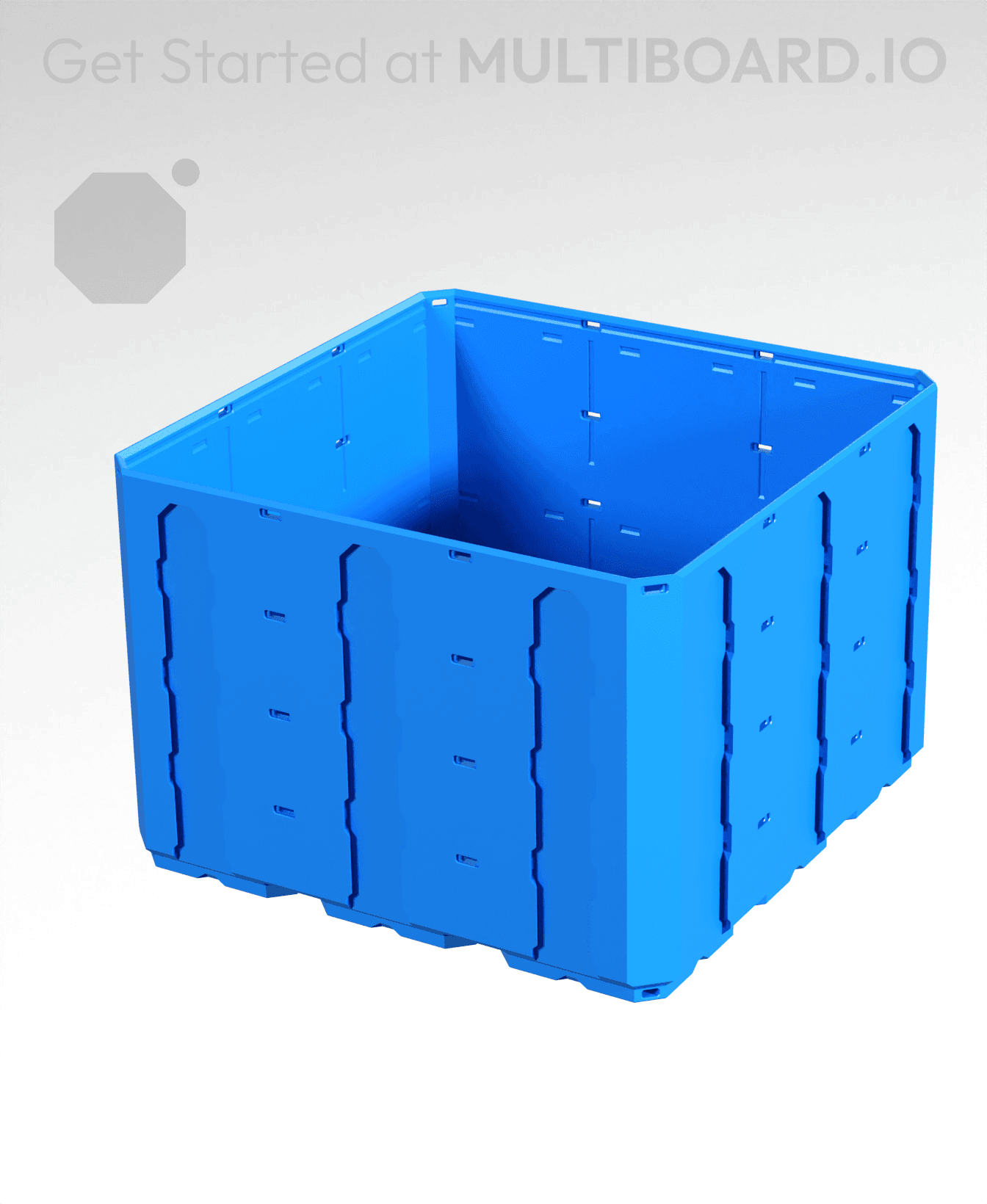 3x3x2 - Topped Multipoint Rail - Multibin Shell 3d model