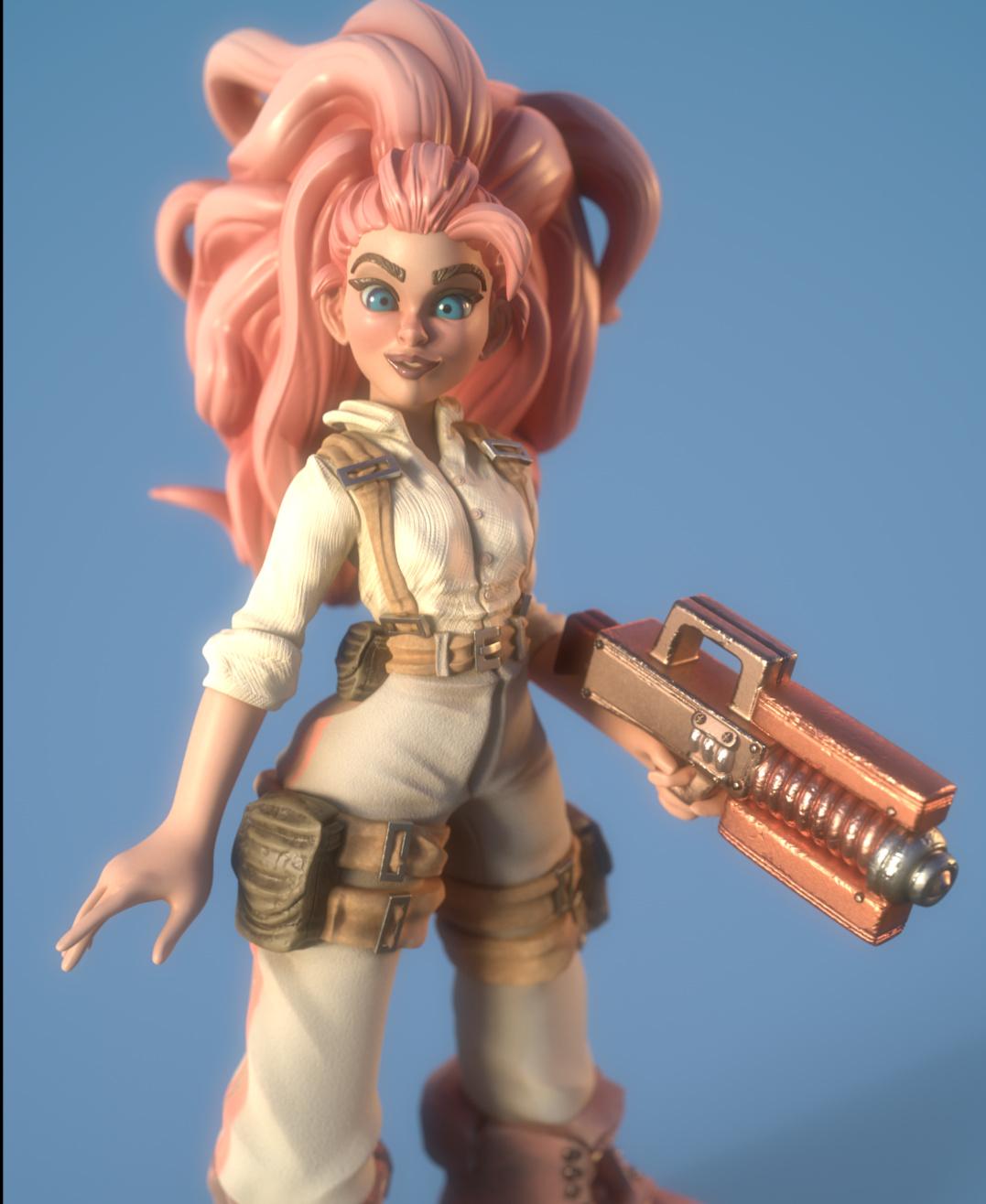 Amy, the sci fi Gunslinger - 32mm 3d model