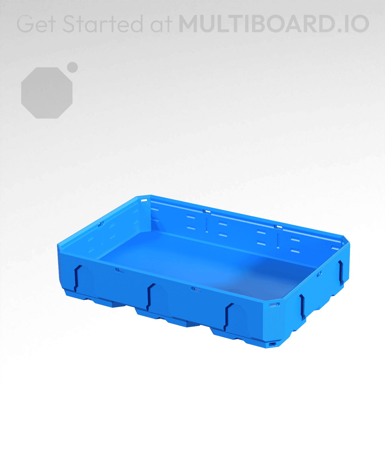 3x2x0.5 - Topped Multipoint Rail - Multibin Shell 3d model