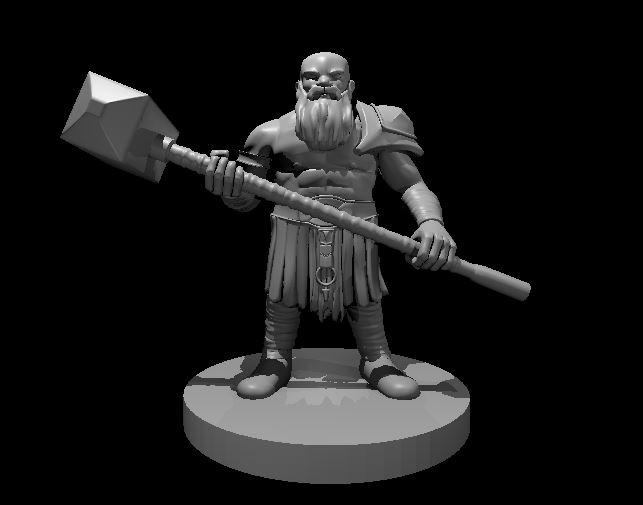 Dwarf Barbarian with Beard - Dwarf Barbarian with Beard - 3d model render - D&D - 3d model