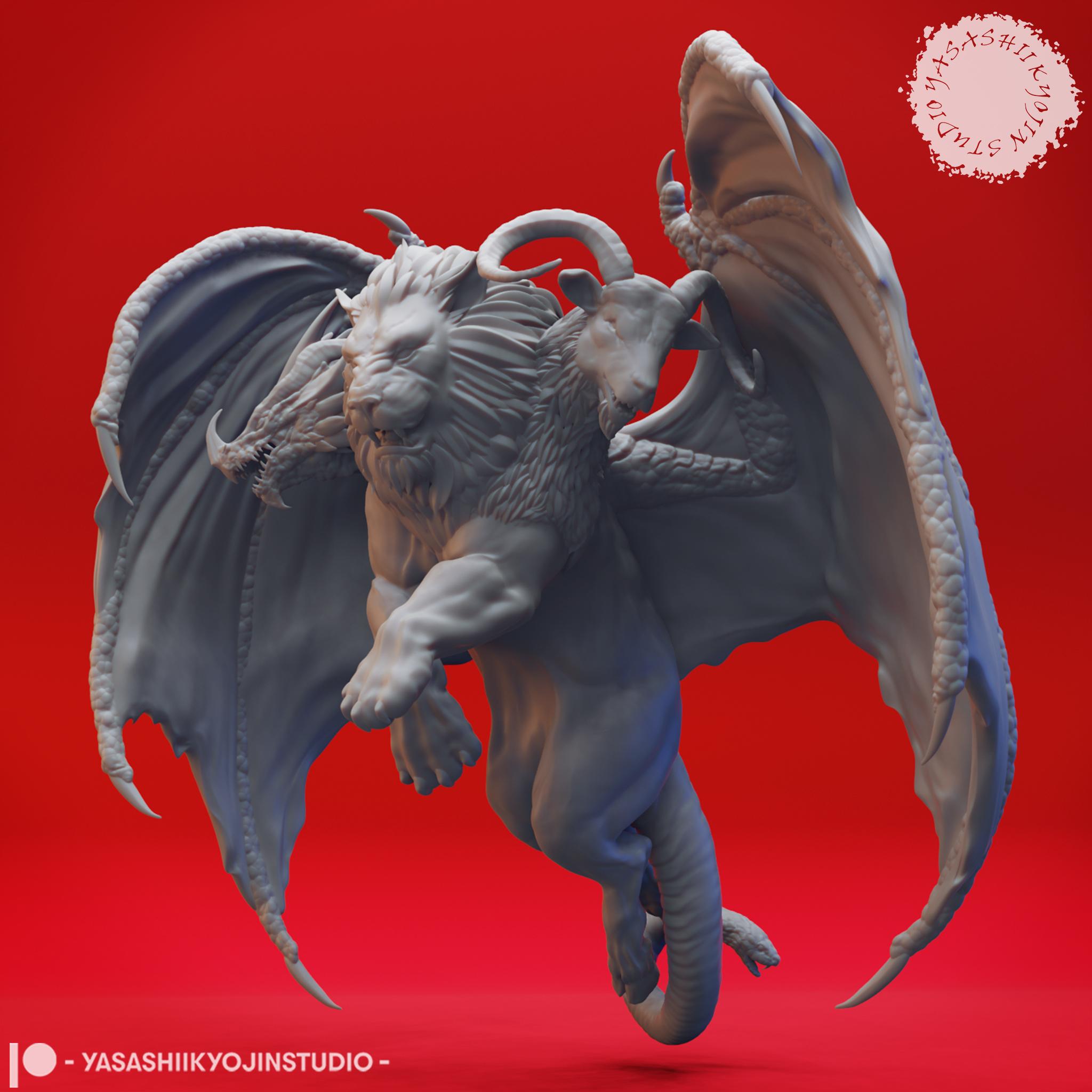 Chimera Pair - Tabletop Miniatures (Pre-Supported) 3d model