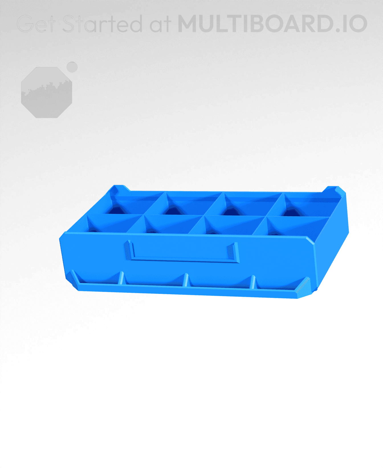 4x1x2-Deep - Grid Divided - Multibin Simple Drawer 3d model