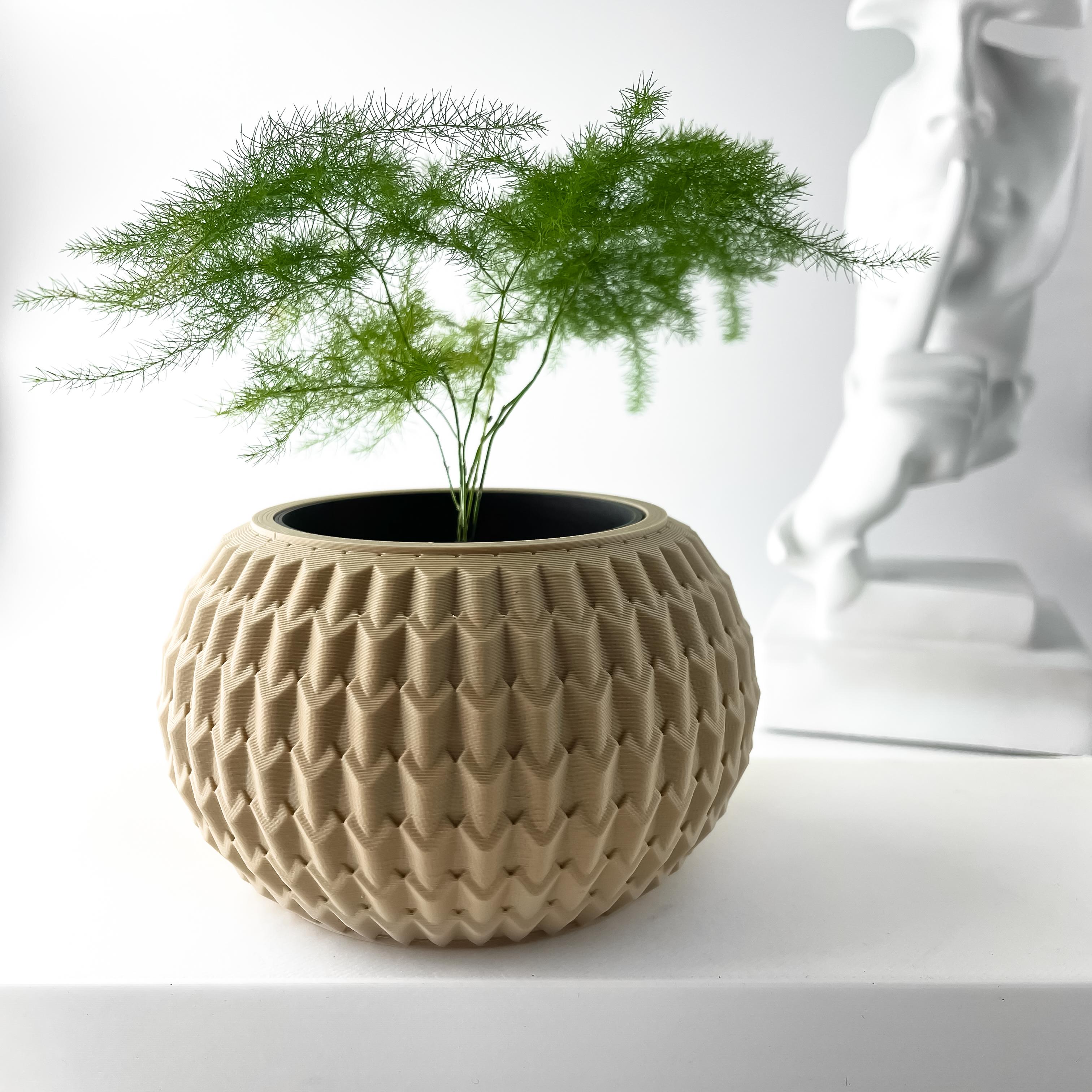The Iver Planter Pot with Drainage Tray & Stand | Modern and Unique Home Decor for Plants 3d model