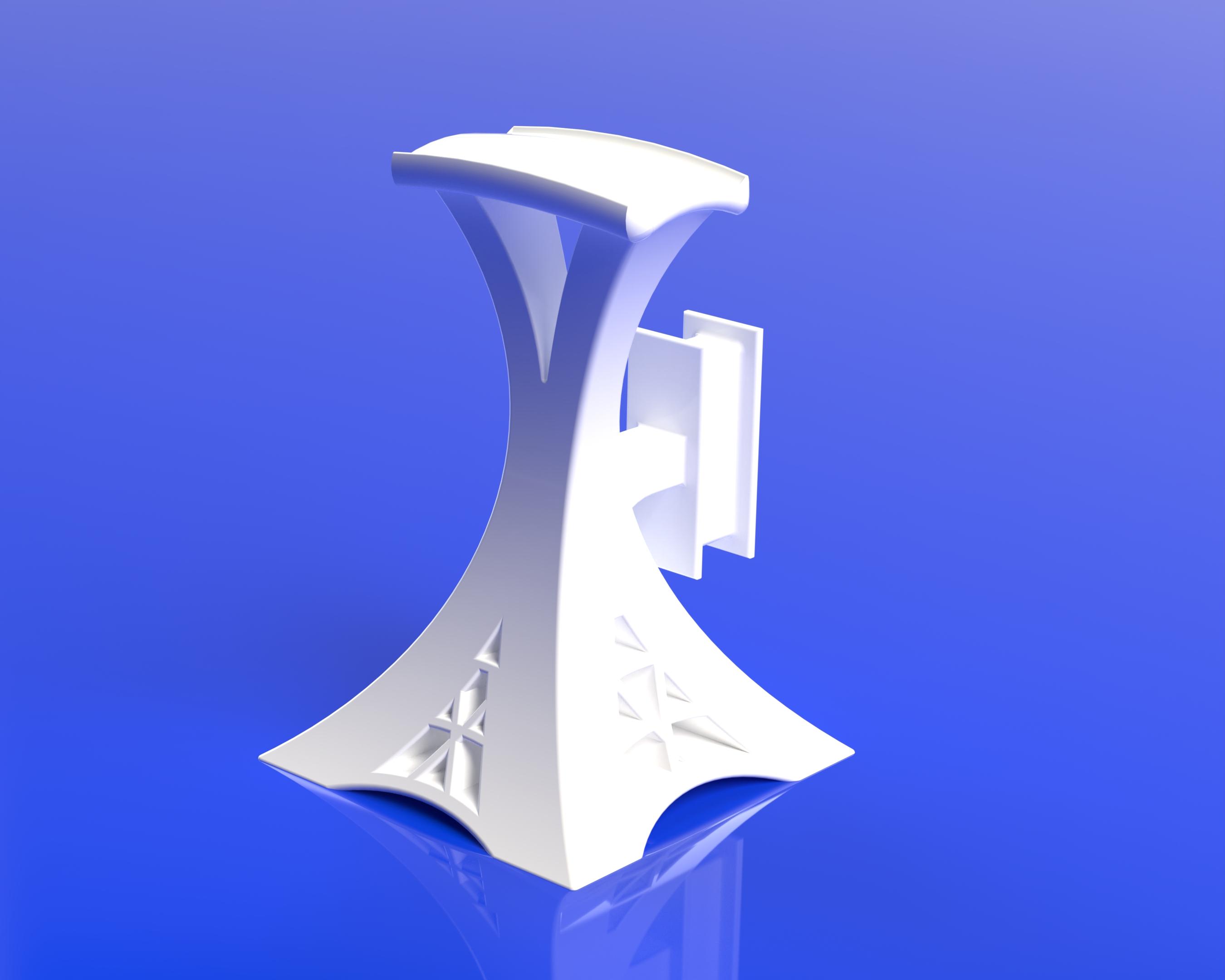 Wired headphone stand 3d model
