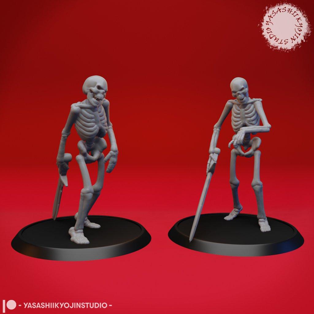 Undead Skeleton Swordsmen - Tabletop Miniature 3d model