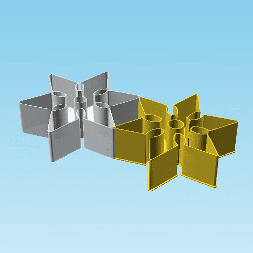 Shuriken 006C, nestable box (v2) 3d model