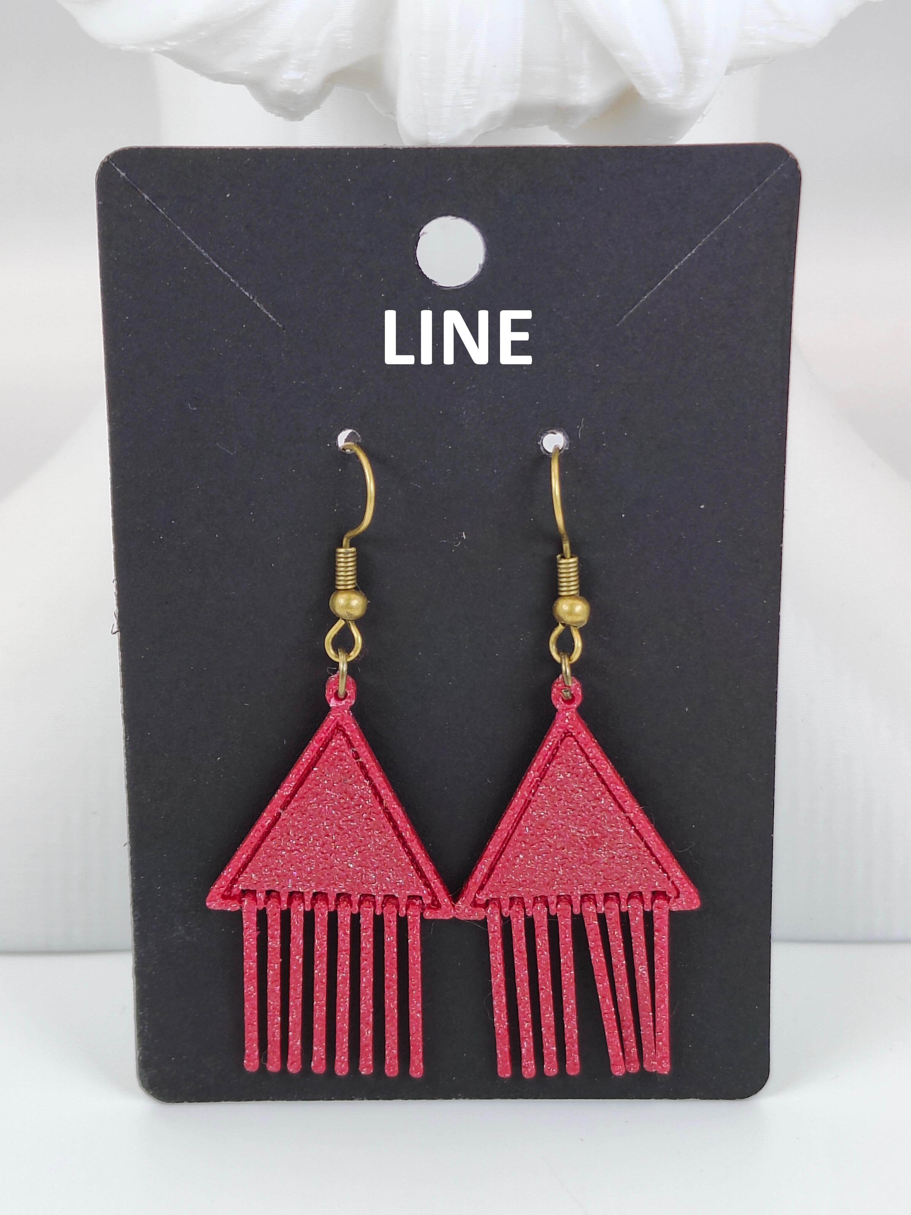 3D Printable Earring - Triangle Trickle Line 3d model