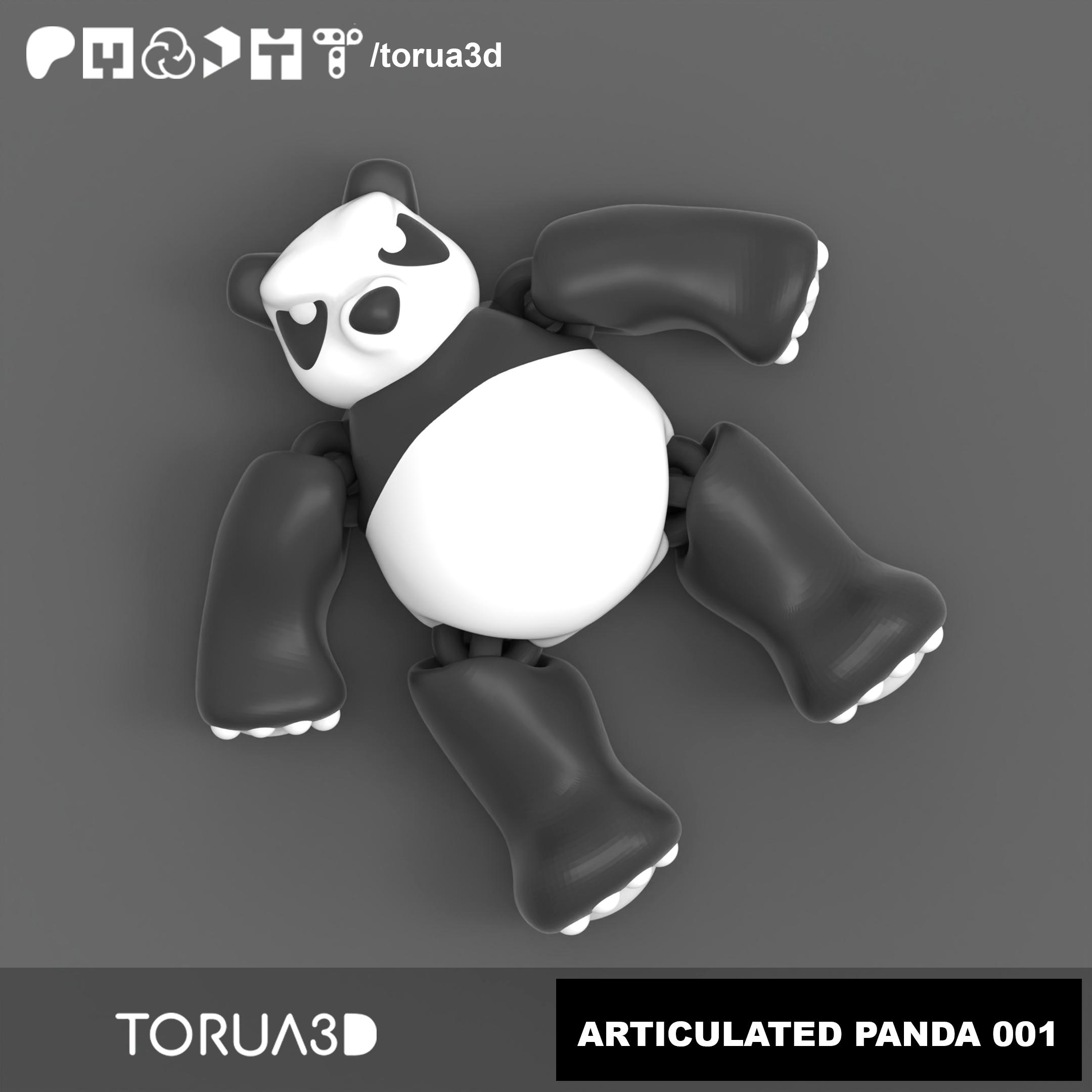 Articulated Panda 001 - Print in place - No supports - 3mf - STL 3d model