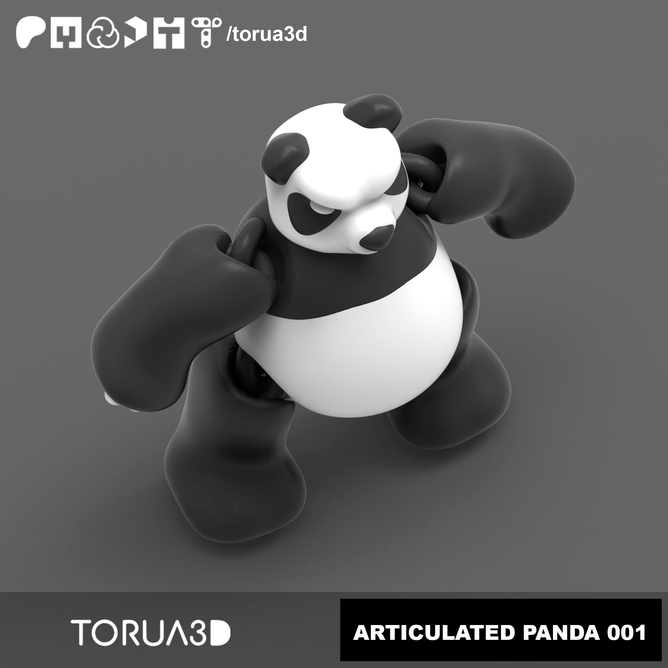 Articulated Panda 001 - Print in place - No supports - 3mf - STL 3d model