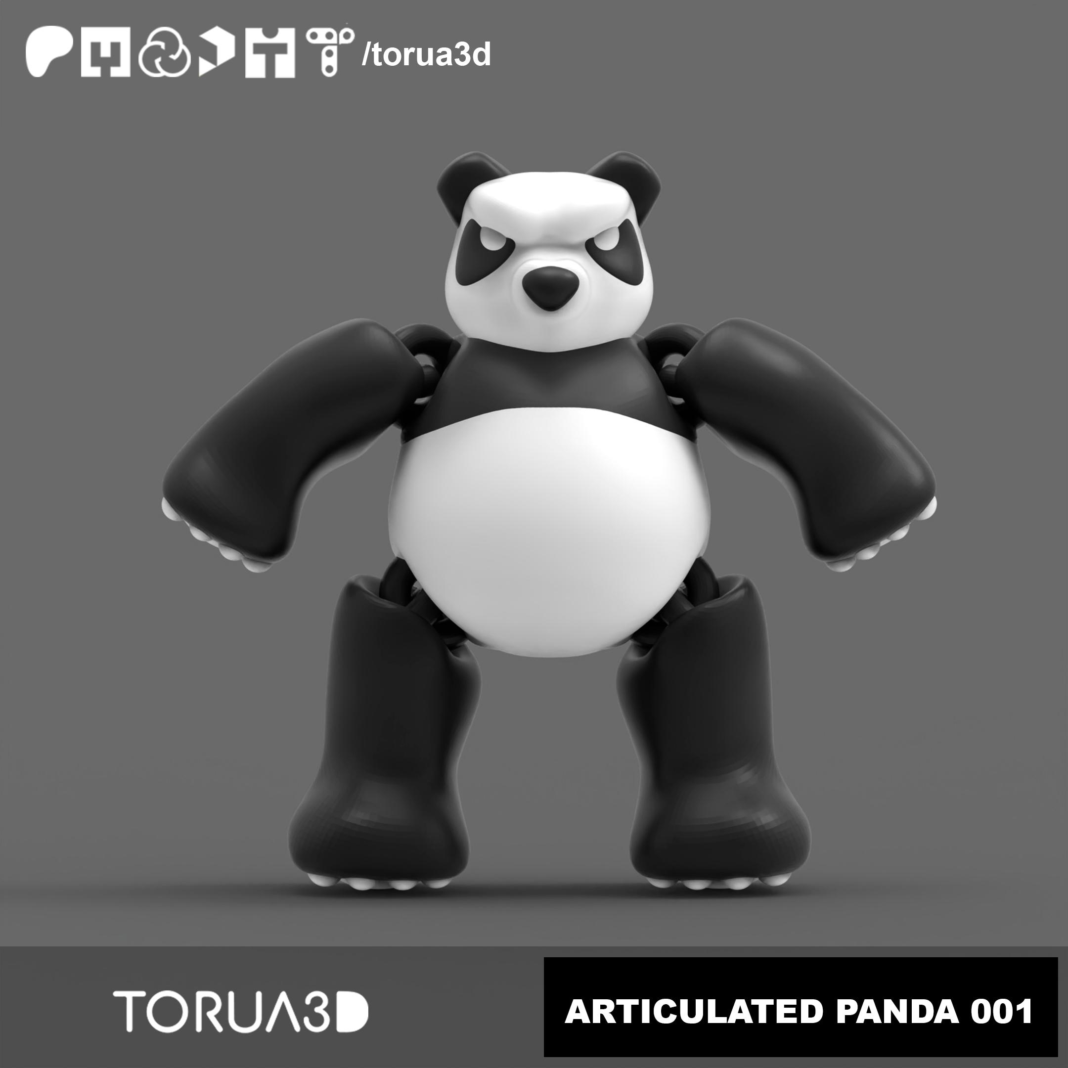 Articulated Panda 001 - Print in place - No supports - 3mf - STL 3d model