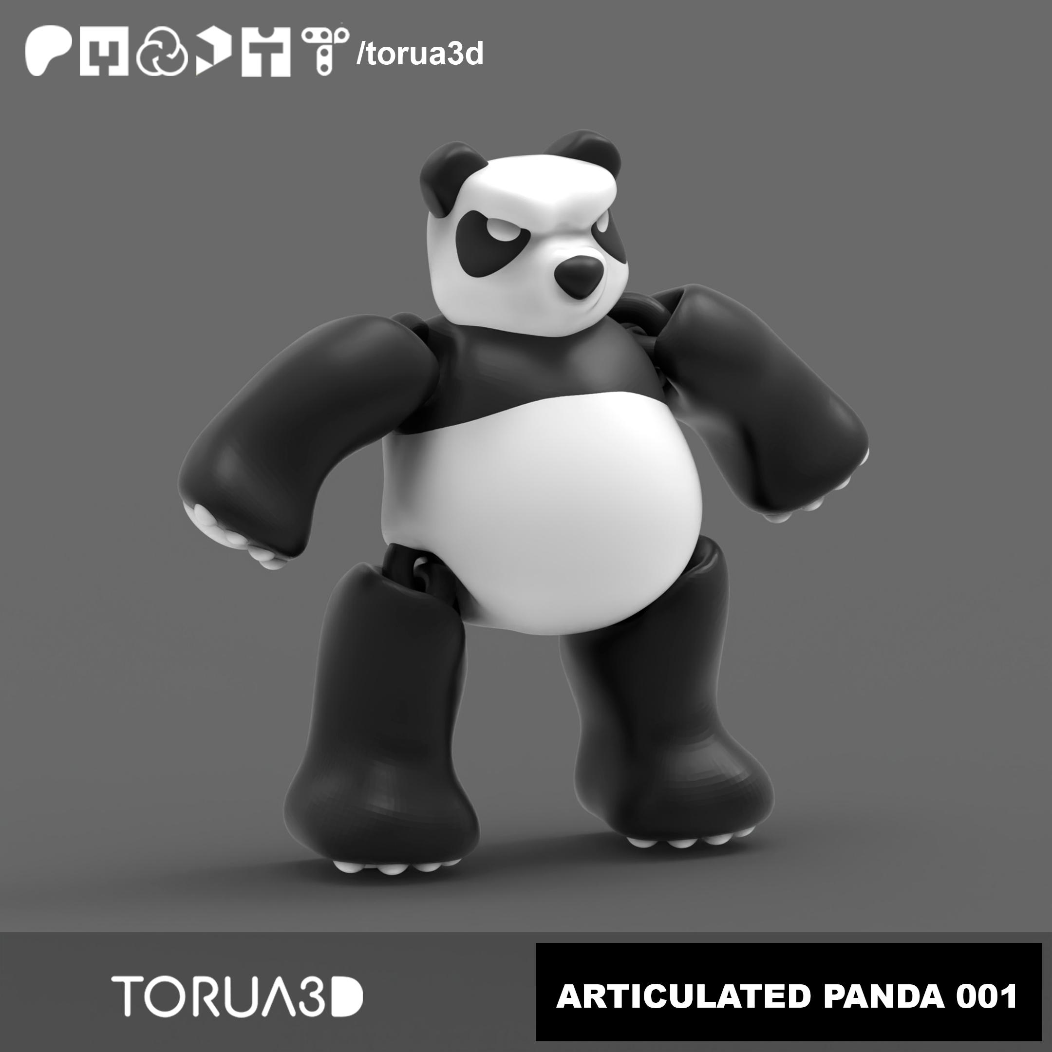 Articulated Panda 001 - Print in place - No supports - 3mf - STL 3d model