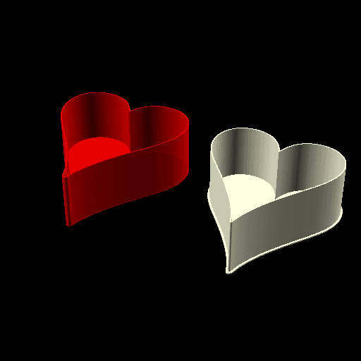 Heart, nestable box (v2) 3d model
