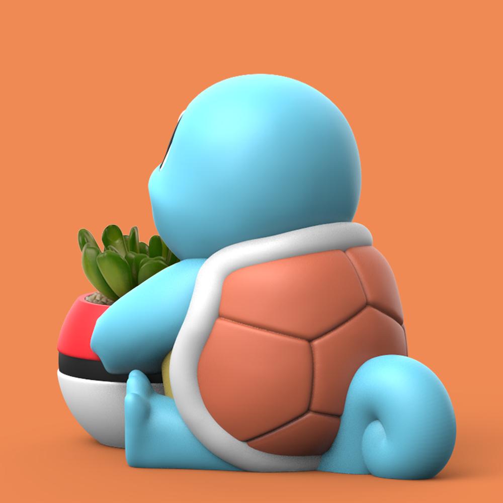 Squirtle Planter (Easy Print No Supports) 3d model