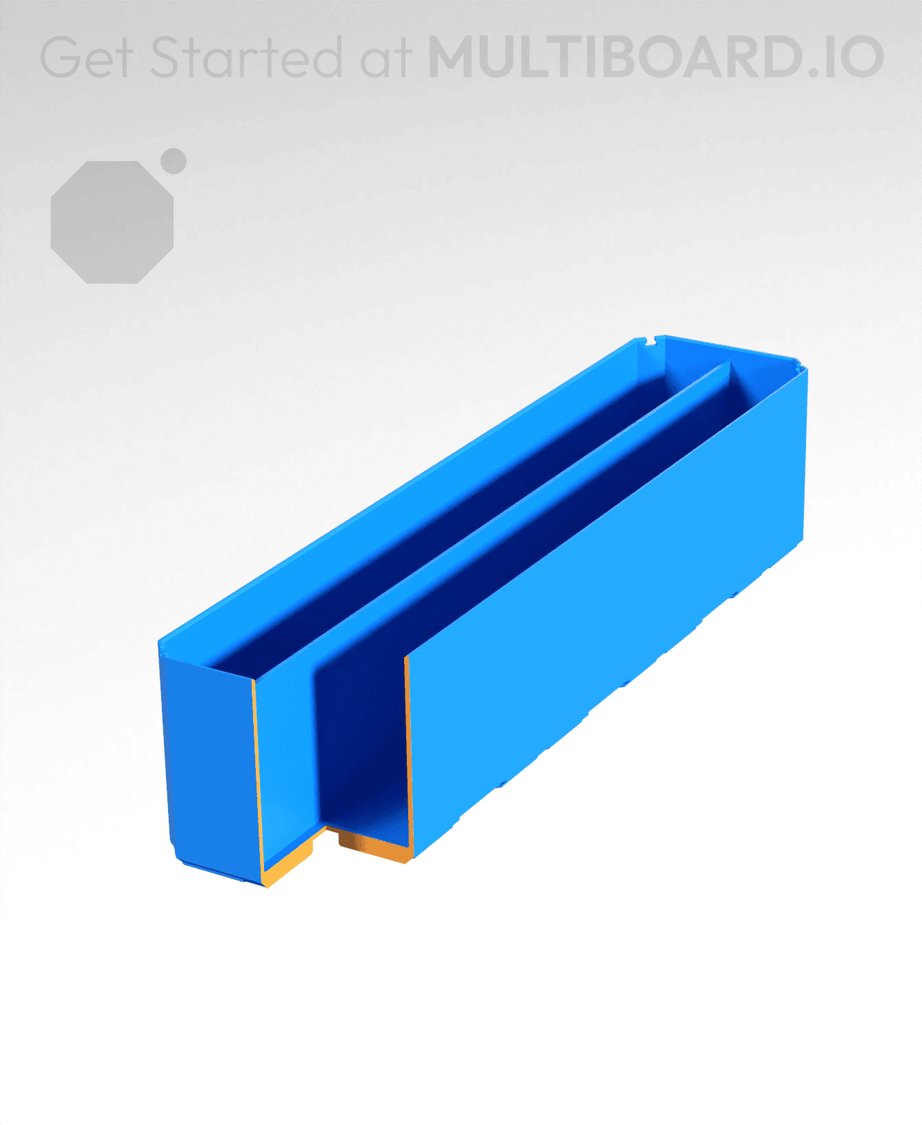 1x4x1 - Double Divided Bin - Multibin Insert 3d model