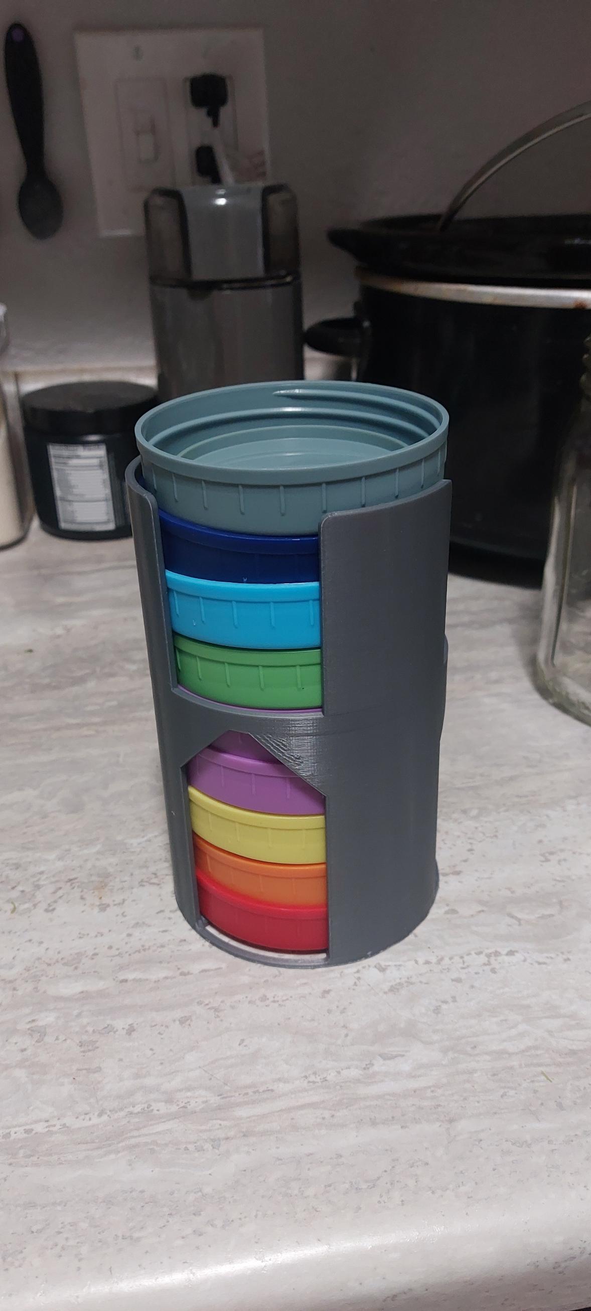 Lid Holder For Large Plastic Mason Jar Lids 3d model