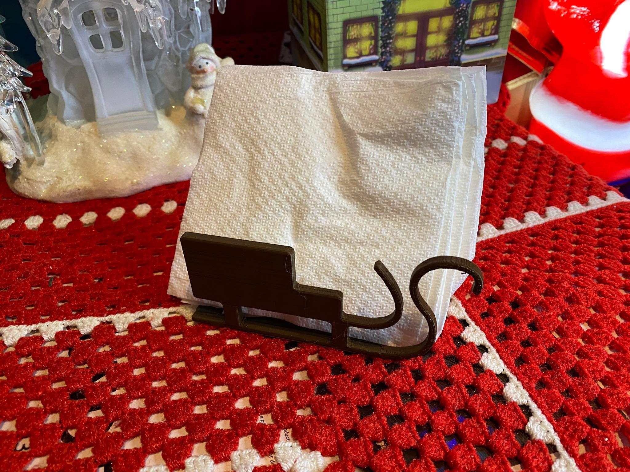 Santas sleigh napkin holder 3d model