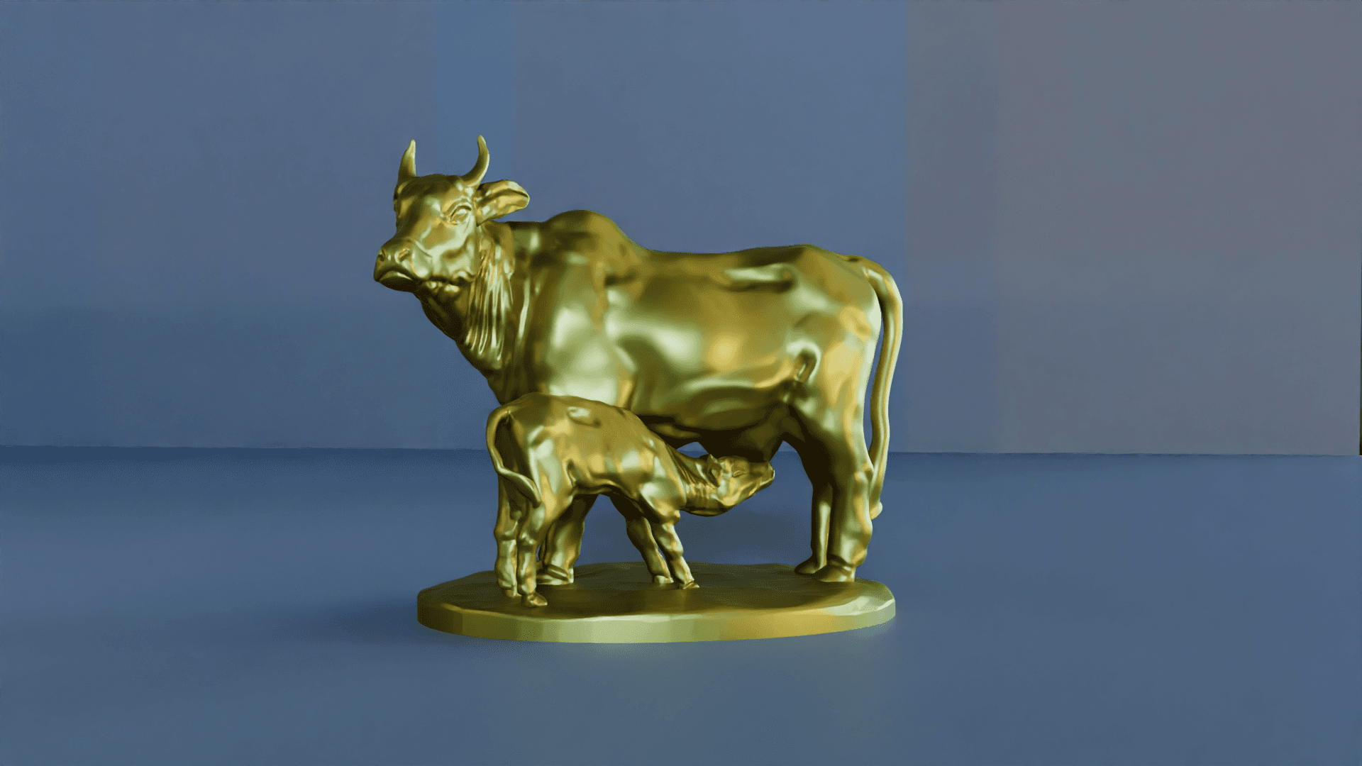 Cow With Calf 3d model