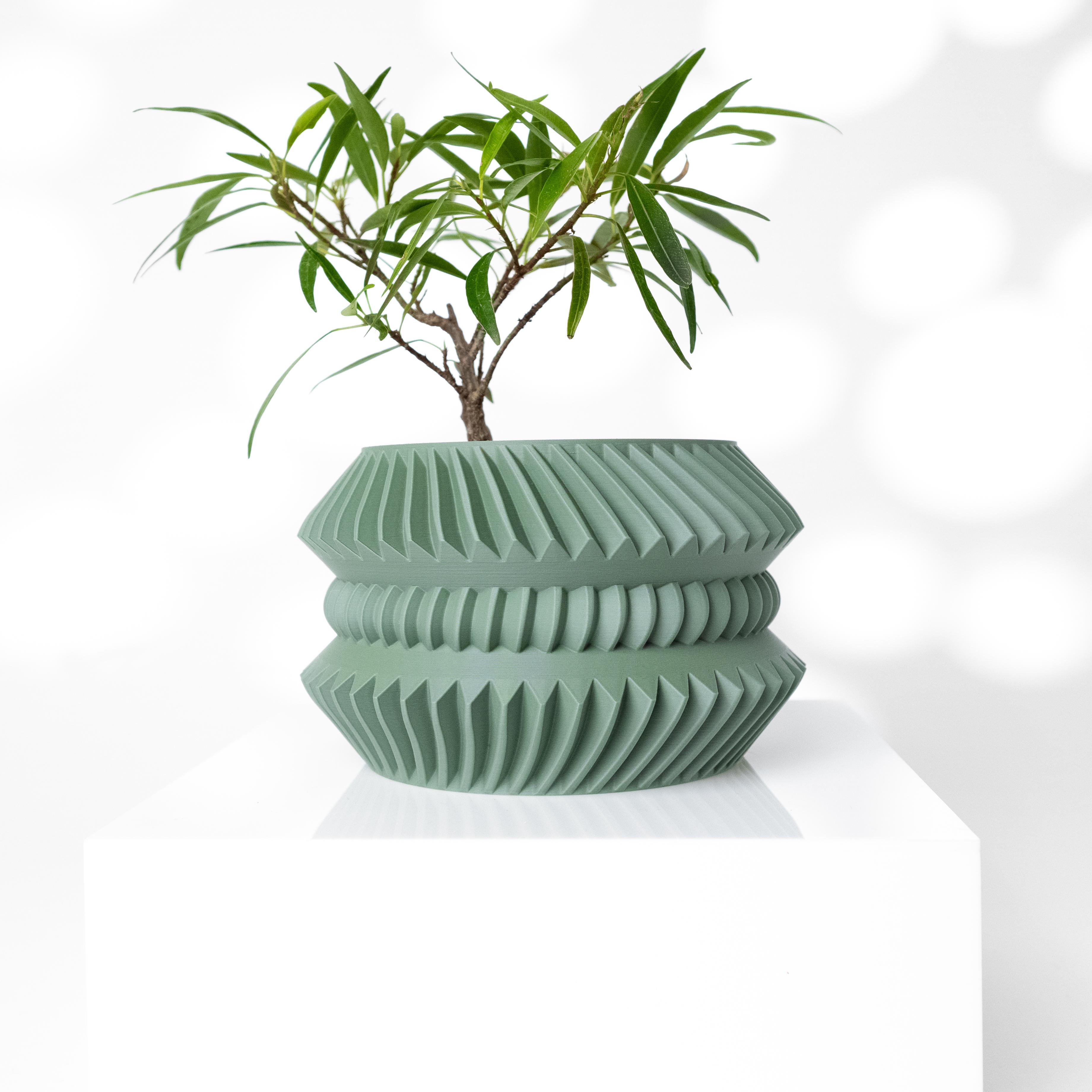 The Jako Planter Pot with Drainage Tray & Stand: Modern and Unique Home Decor for Plants 3d model