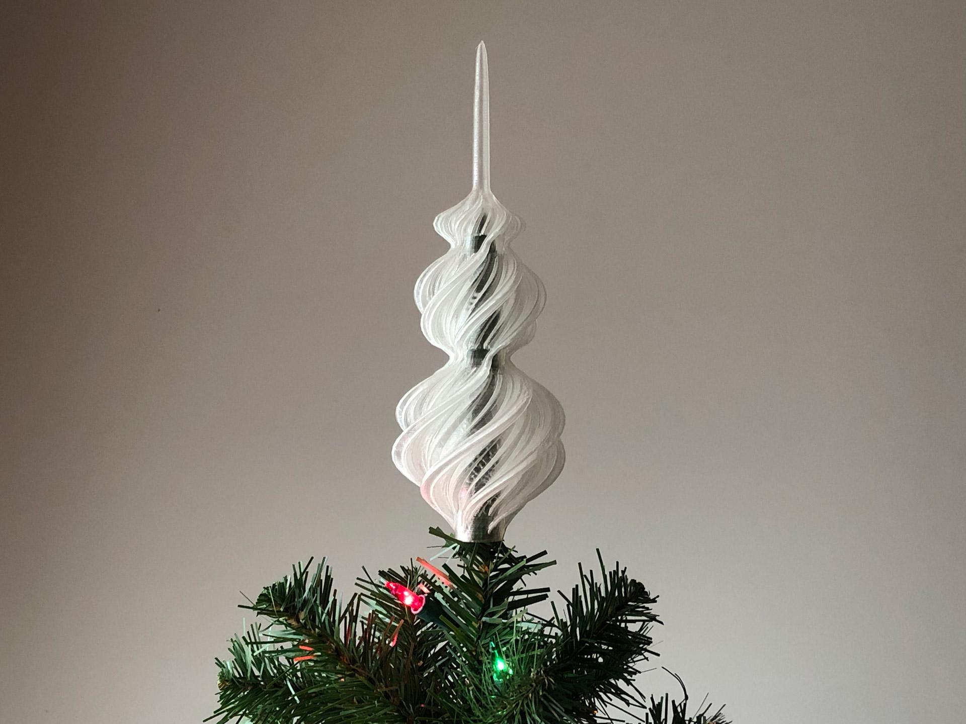 Spiral Tree Topper - I had a little stringing, but I'm still very happy with how the transparent version came out. - 3d model