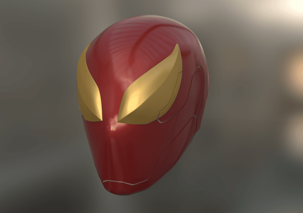 Red Iron Spider Mask 3d model