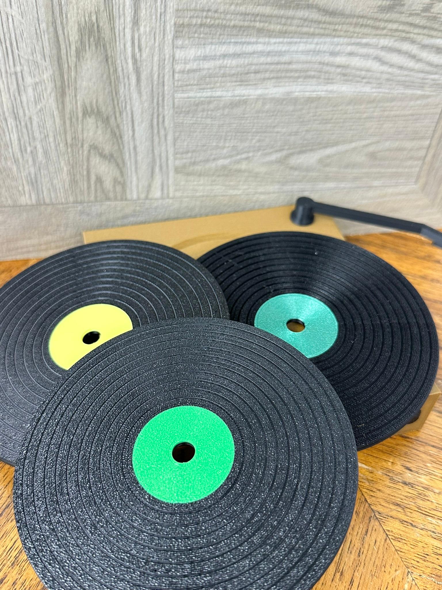 Vinyl Record Coaster + Display Set 3d model