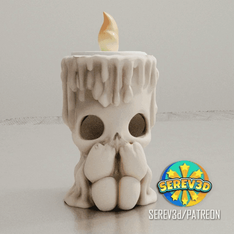 Cute Creepy Candle Holder - NO SUPPORTS needed 3d model