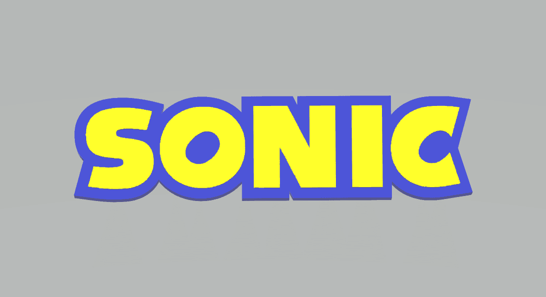 Sonic Plaque Cartoon Game 2D Art.stl 3d model