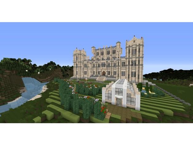 Minecraft Manor with Bat Cave 3d model