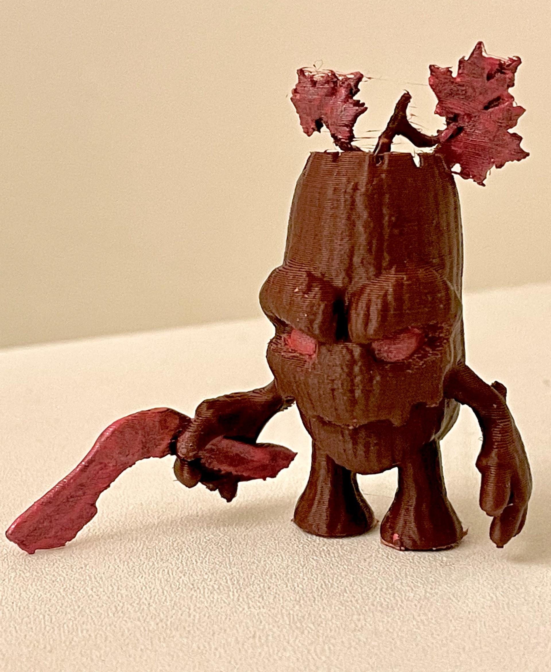 Redleaf - RedLeaf at 50% scale printed at 0.2mm layer height with supports. Rosewood PLA by Priline.  - 3d model