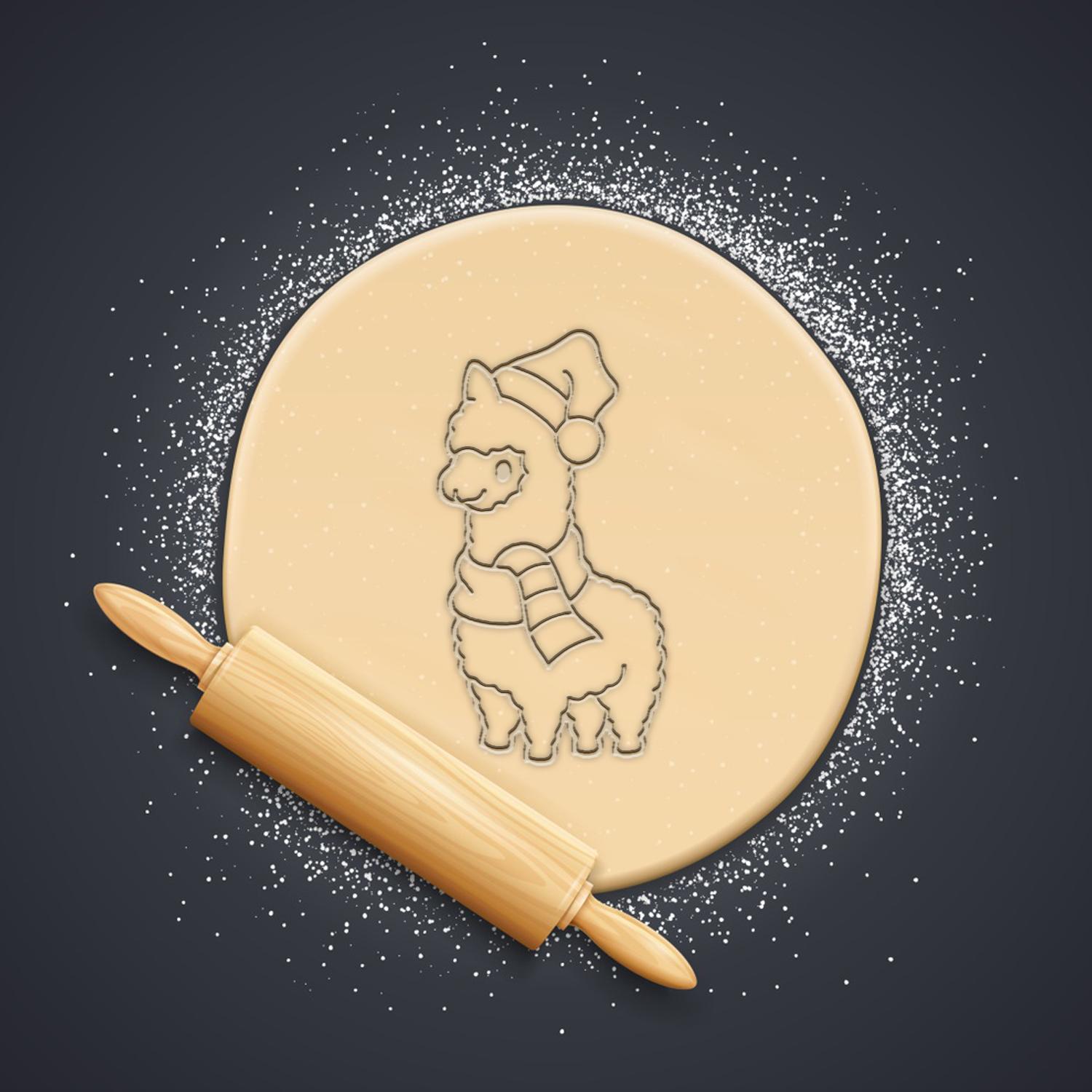 Alpaca Cookie Cutter, Biscuit Cutter 3d model