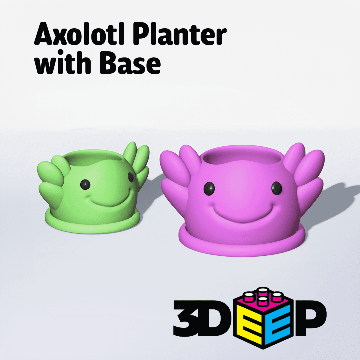 Axolotl Planter With base 3d model