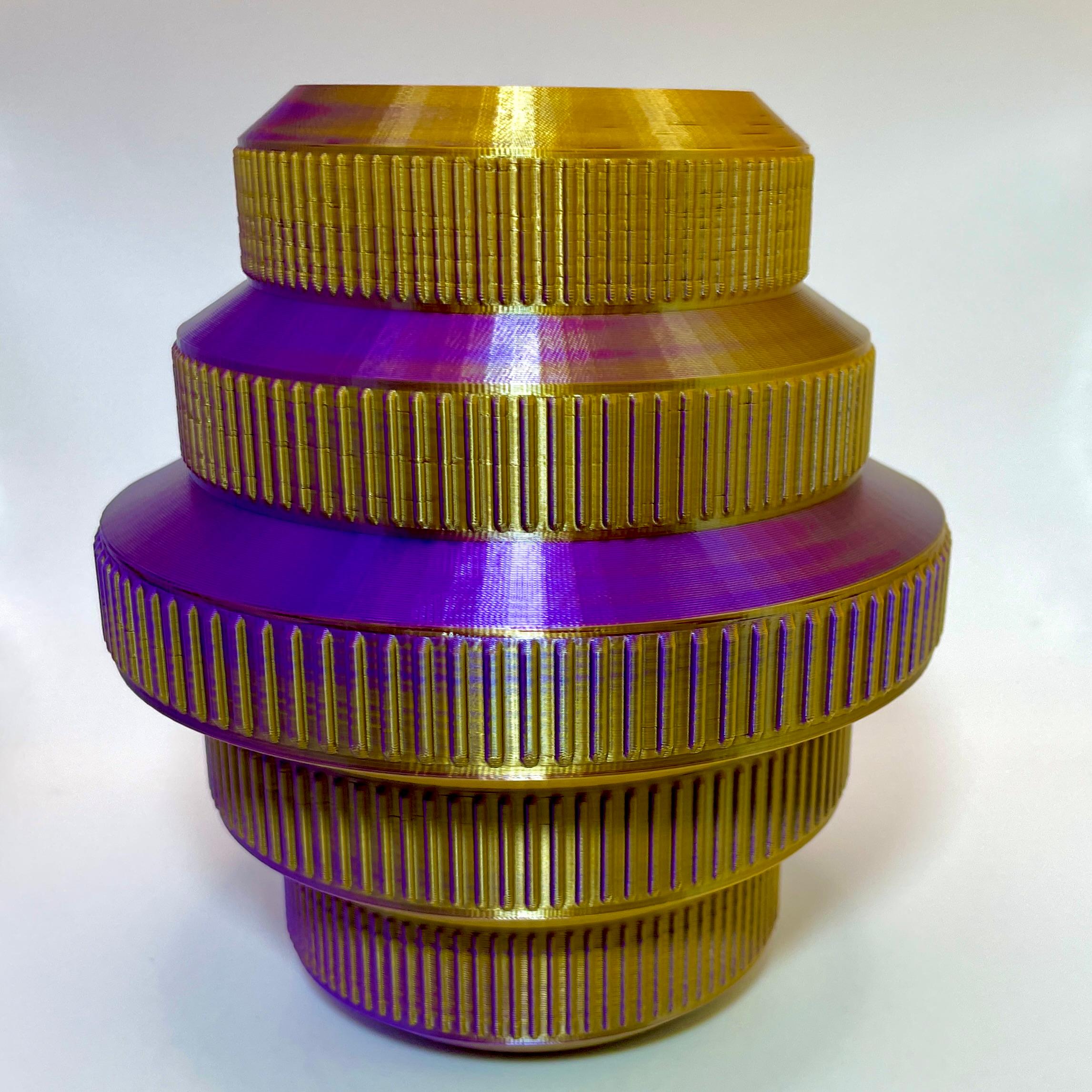 Retro Vase Drum Style - Polymaker Sovereign Purple/Gold - 3d model