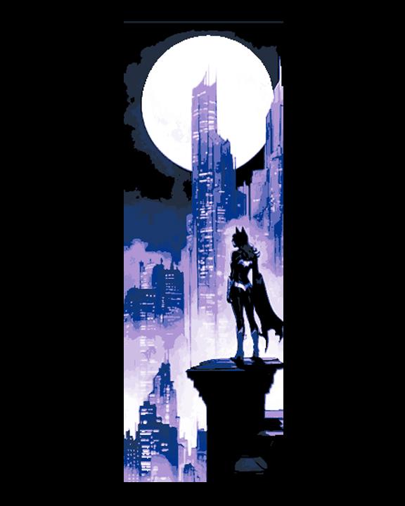 Fan Art of DC comic character Batgirl watching over Gotham - Set of 3 Bookmarks 3d model