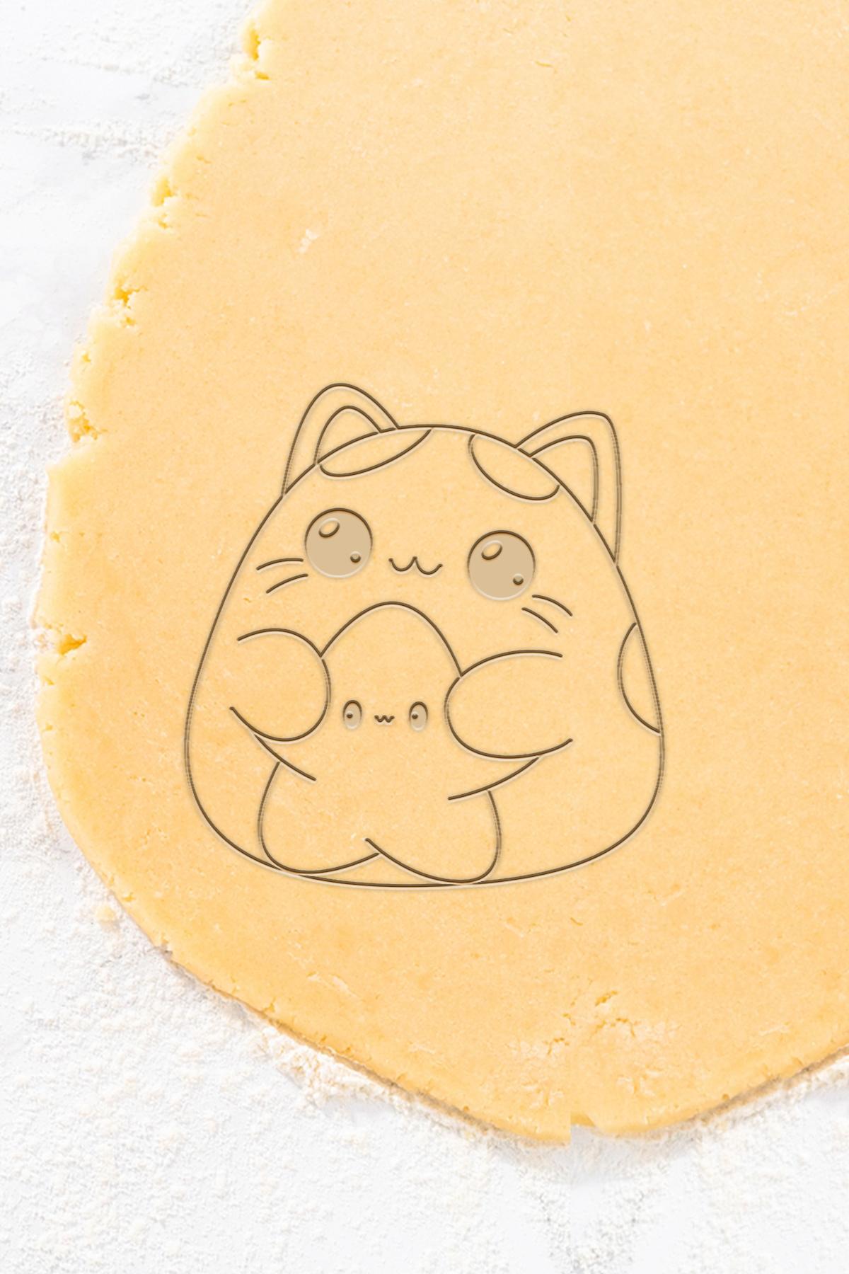 Cat and Star Cookie Cutter, Biscuit Cutter 3d model